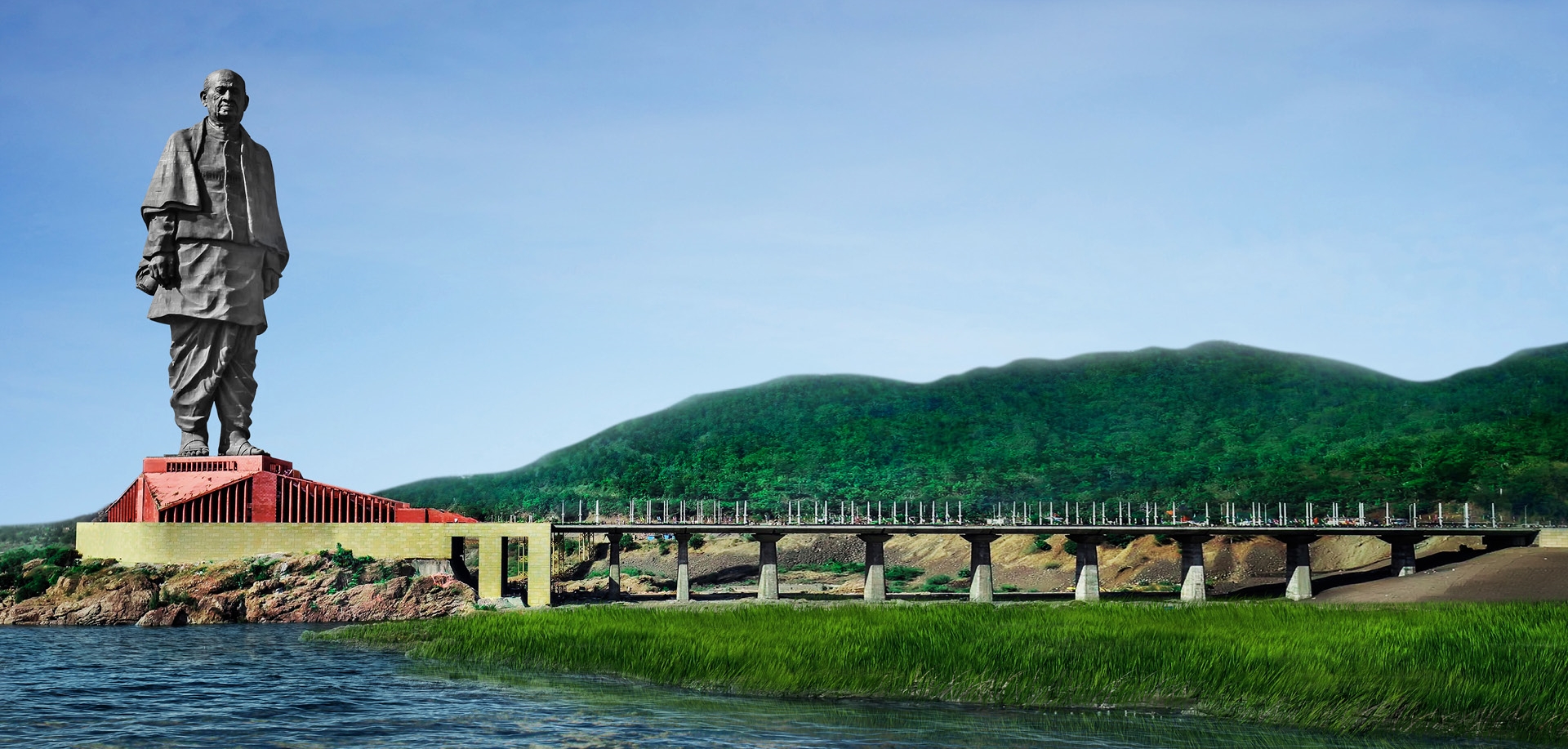 Statue of Unity View from Narmada River